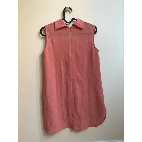 Cherokee Pink Size S Chiffon Reverse Collared Cutout Sleeveless Blouse Top Shirt - Picture 8 of 8